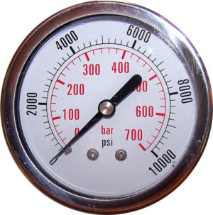 10000 PSI - Back Mounted Gauge