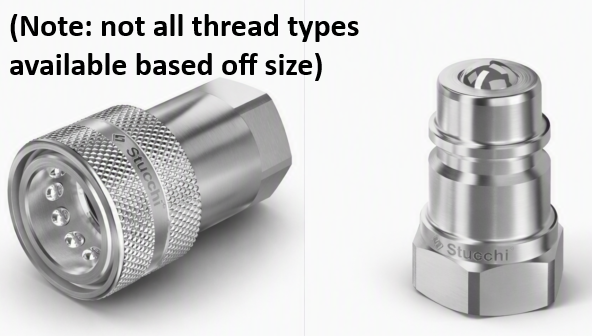BIR hydraulic quick disconnect ISO A. Threads NPT, SAE, BSP